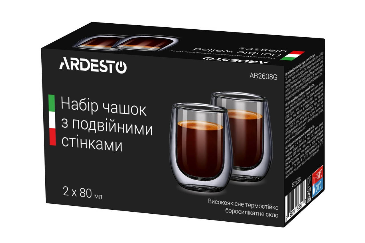 

Набор стаканов с двойным стенками для эспрессо 2*80мл