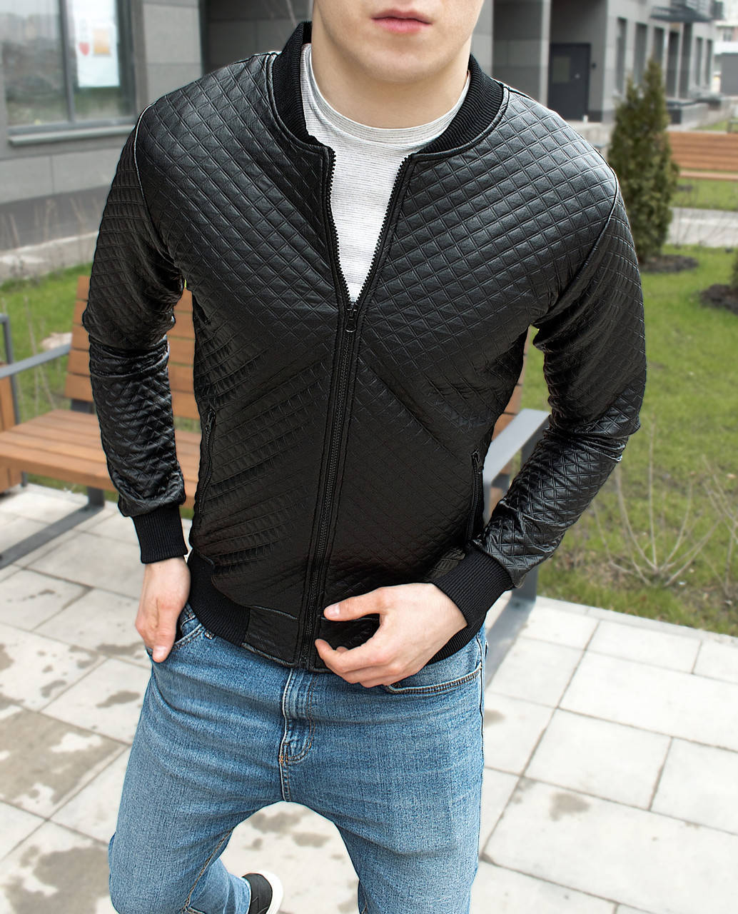 

Мужской кожаный бомбер | кожаная куртка