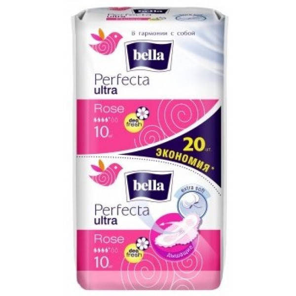 

Гигиенические прокладки Bella Perfecta Ultra Rose Deo Fresh, 10+10 шт