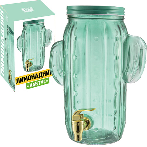 

Лимонадник стеклянный с краником Кактус 4л (арт. 9037-05)