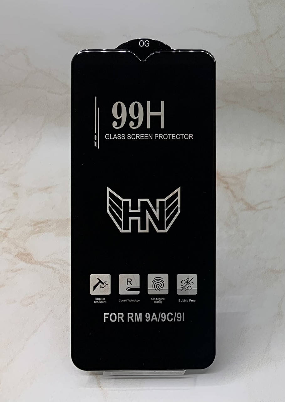 

Защитное стекло для Xiaomi Redmi 9C полное покрытие Full Glue полный клей PREMIUM, Черный