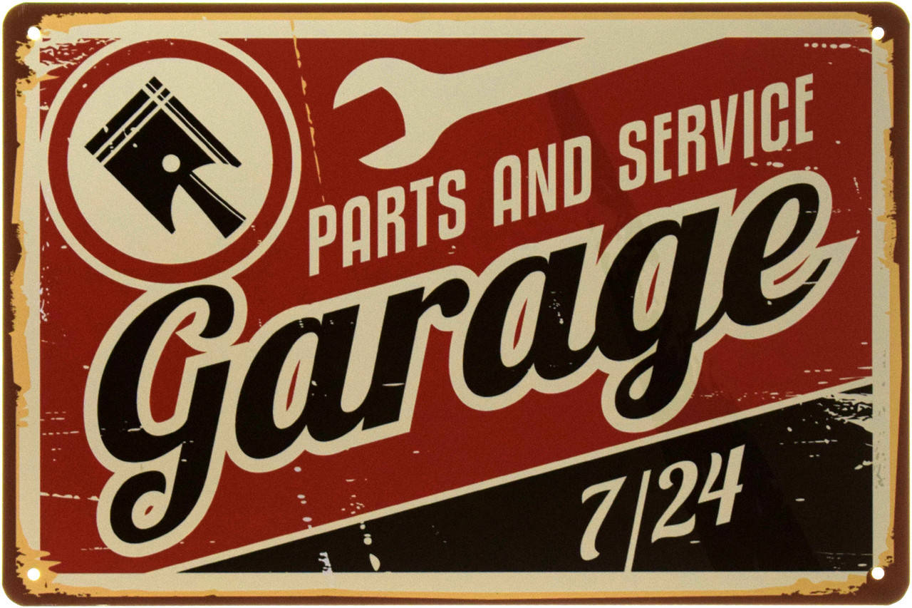 

Металлическая табличка "Parts And Service Garage 7/24" (ms-002478)