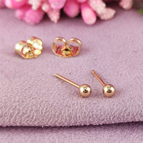 

Серьги гвоздики Xuping 3 мм х 3 мм медицинское золото позолота 18К А/В 1-1529