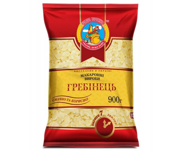 

Макарони Ріжка рифлена з Гребінцем "Щедра Торбинка" 900 г