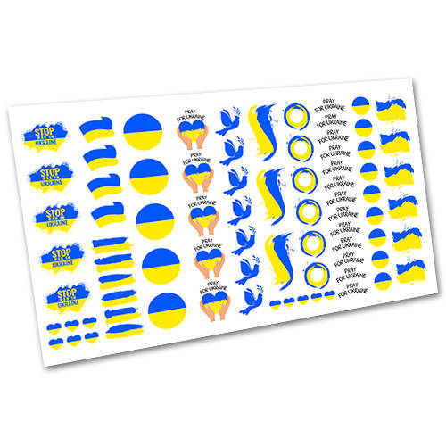 

Водные наклейки на ногти слайдер патриотический дизайн на белой основе, Голубой