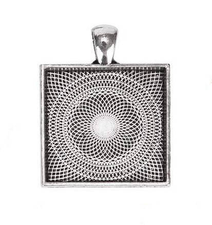 

Основа для кабошона, подвеска Квадрат, серебро