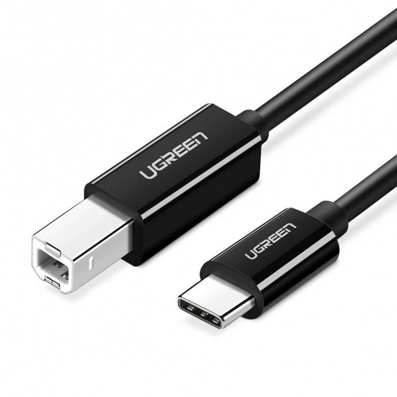 

Кабель для принтера UGREEN US241 USB-C to USB 2.0 Print Cable 2m Black (50446), Черный