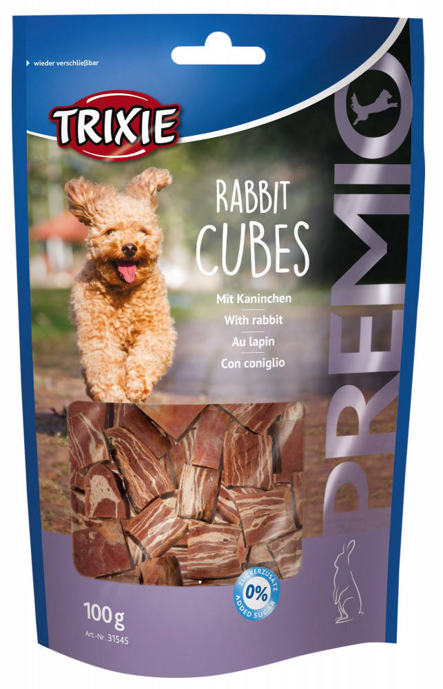 

Trixie TX-31545 PREMIO Rabbit Cubes 100г - лакомство из мяса кролика для собак