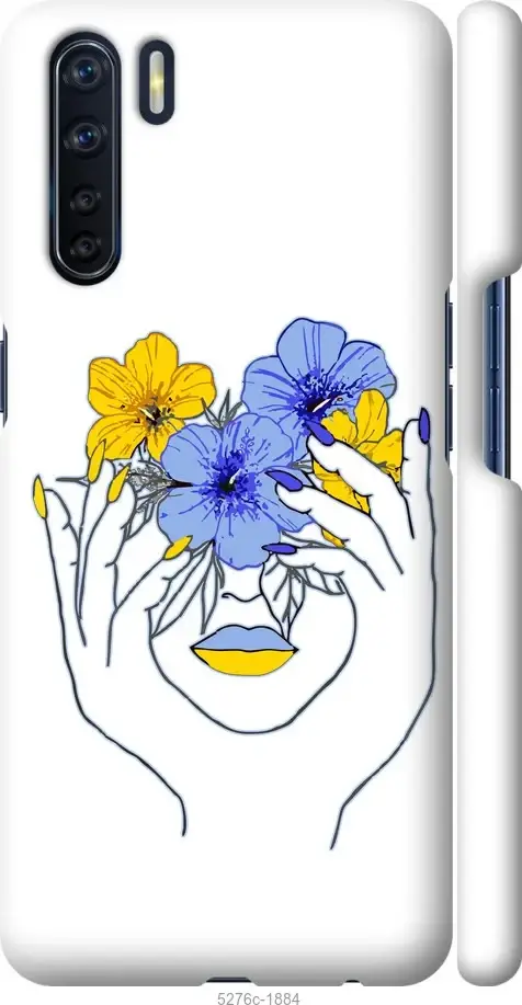 

Чехол для Oppo A91 с картинкой / на оппо а91 с принтом Девушка, Серый