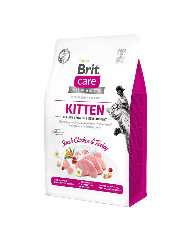

Brit Care Cat GF Kitten HGrowth & Development корм для котят с индейкой и курицей 2 кг