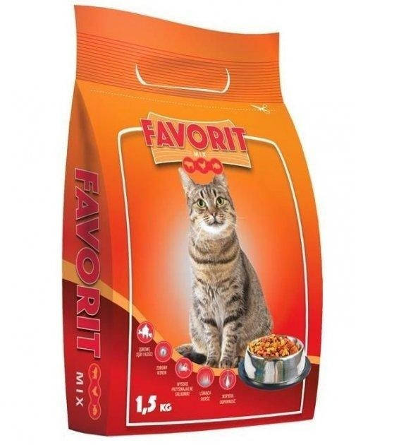 

Корм для кошек Фаворит Микс Польша Птица Рыба Говядина,1.5кг м+г