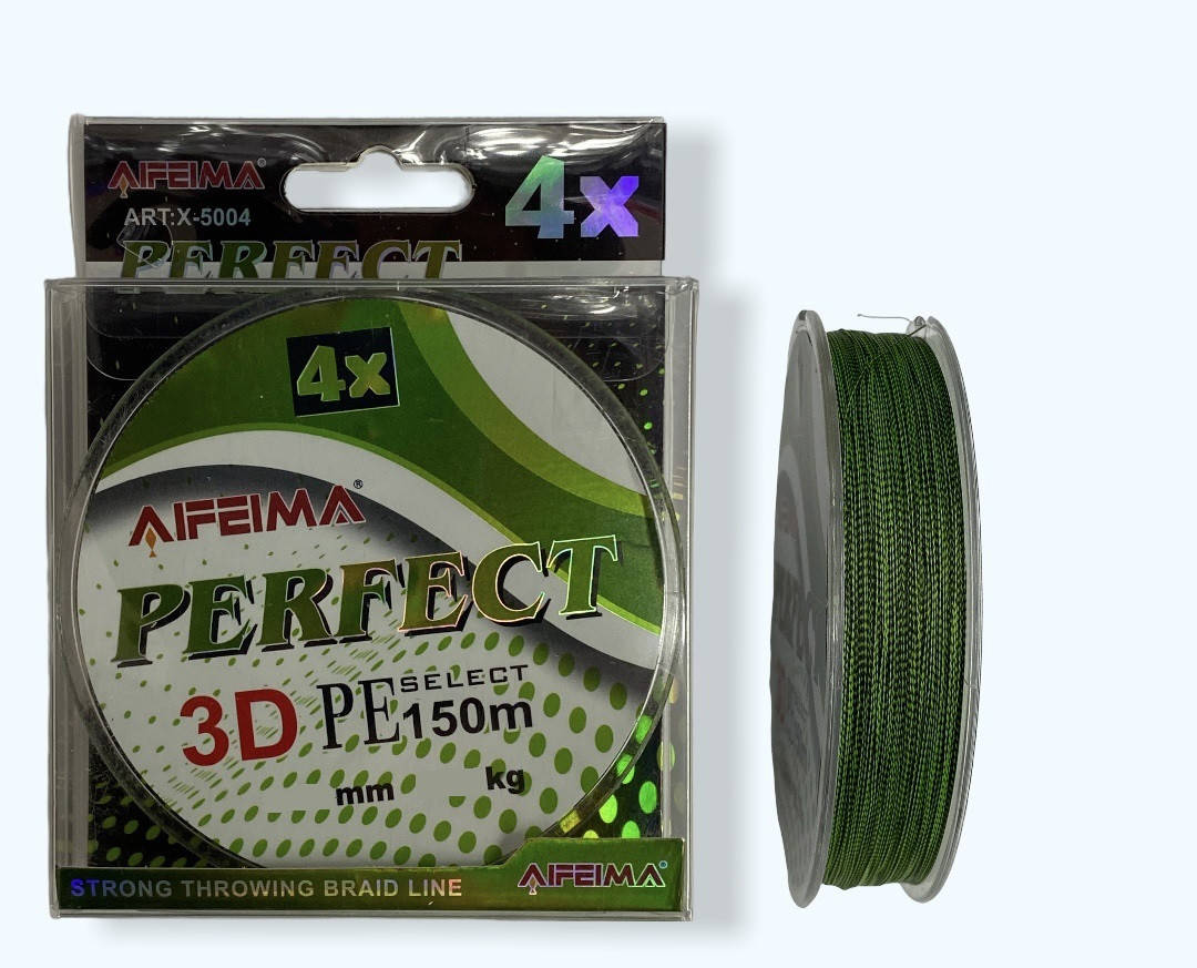 

Шнур рыболовный Feima 3D 4X 0.16, Зелёный