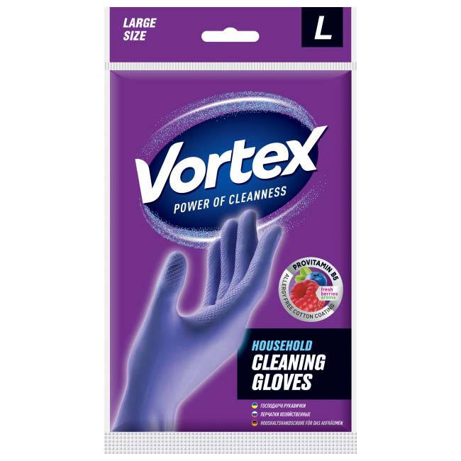 

Перчатки хозяйственные L Vortex, Фиолетовый