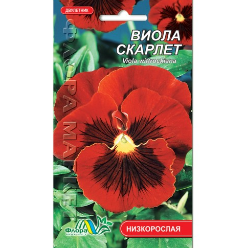 

Виола Скарлет, двулетнее растение, семена цветы 0.05 г, Красный