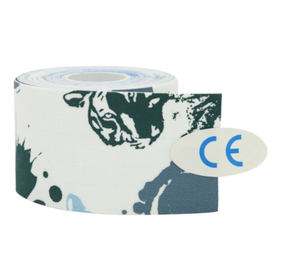 

Кинезио тейп Ezapp Принт 5см х 5м, 10 кольорів принтів тигровий вітер