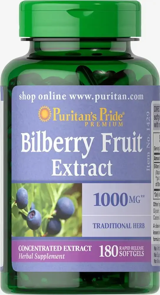 

Черника, Bilberry, Puritan's Pride, 180 капсул (PTP-11429)