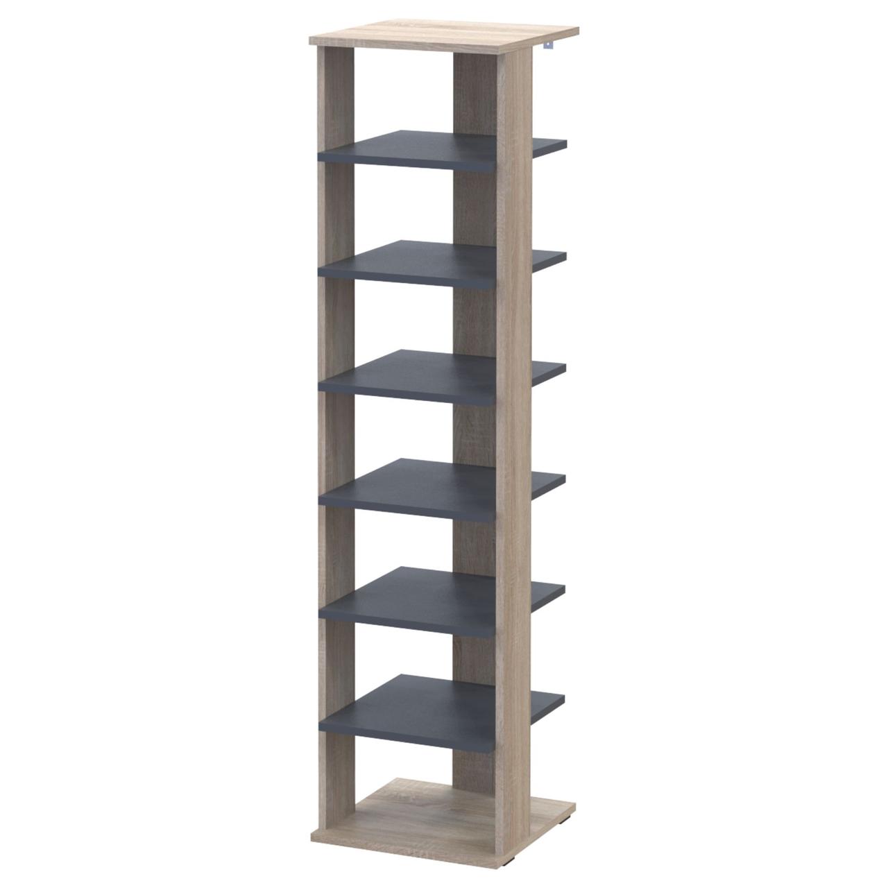 Полиця для взуття Doros Паоло Дуб Сонома/Графіт 38.4х38.4х153.4 (41516042) 2