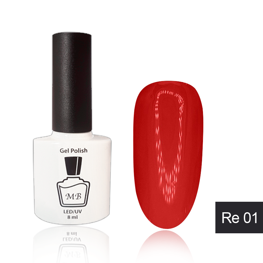 

Гель-лак MB Re-01 алый красный RED Collection, эмаль 8 мл