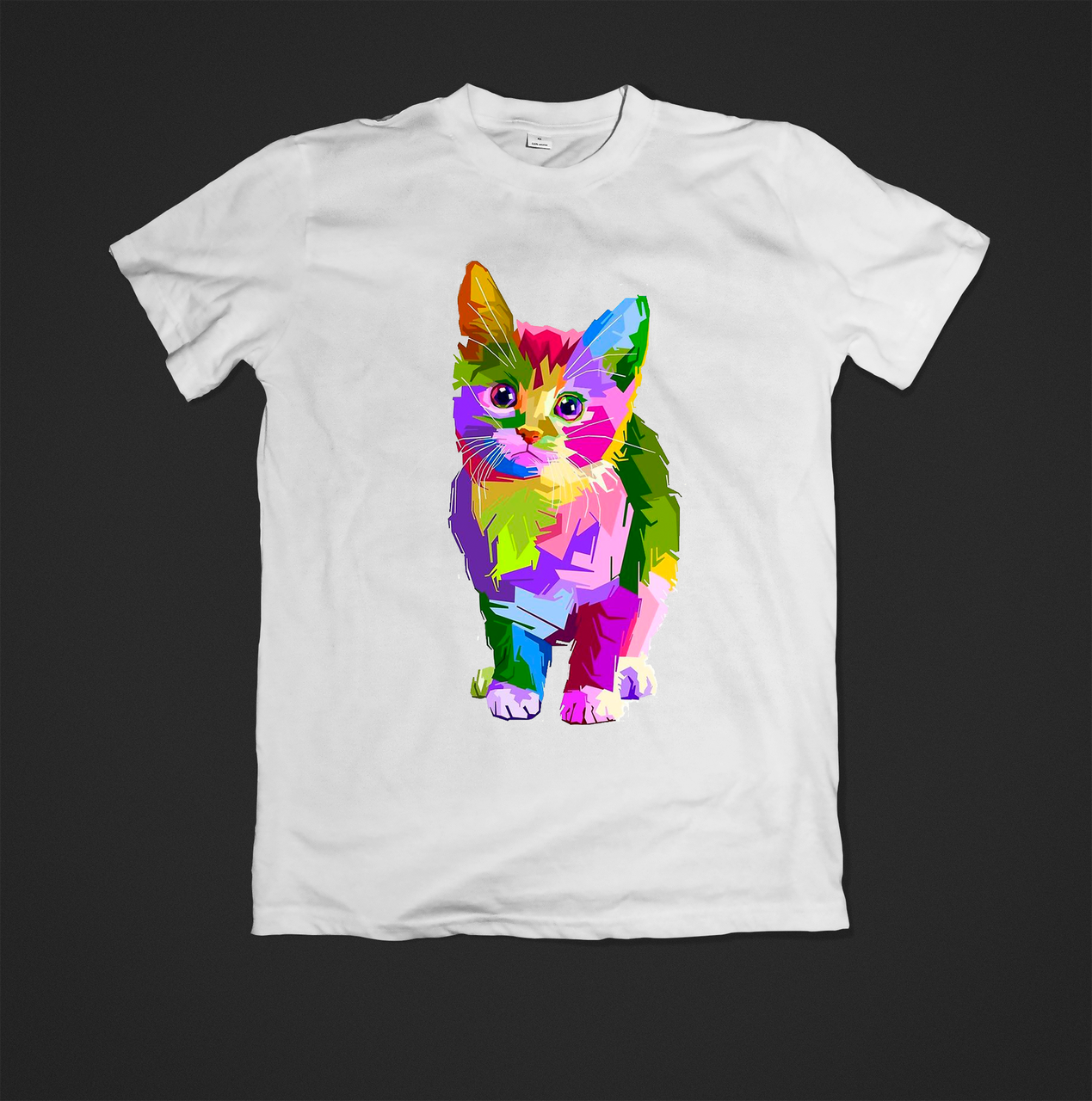 

Футболка женская с печатью Cat, Белый