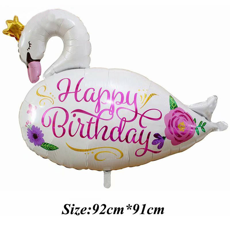 

Фольговані фігурні кулі "Лебедь Happy Birthday" Размер:92см*91см.