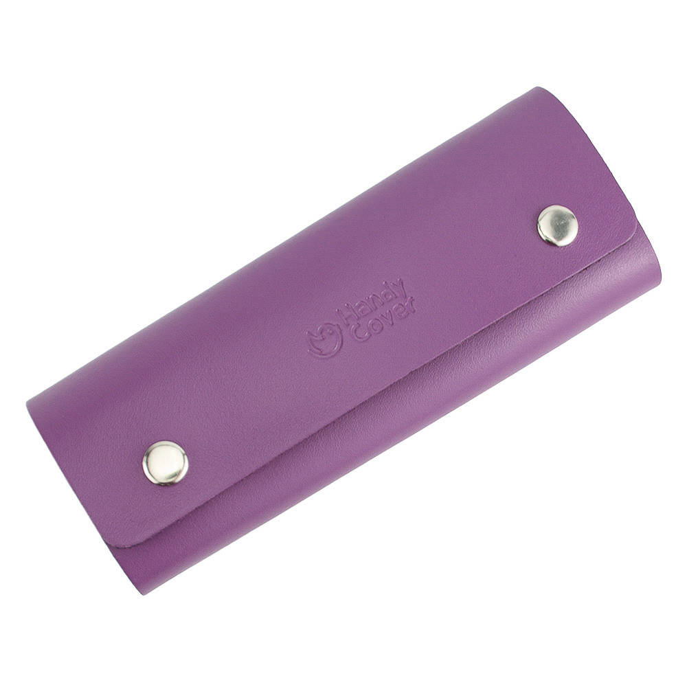 

Ключница кожаная на кнопках с карабинами фуксия HC0077 violet, Фиолетовый