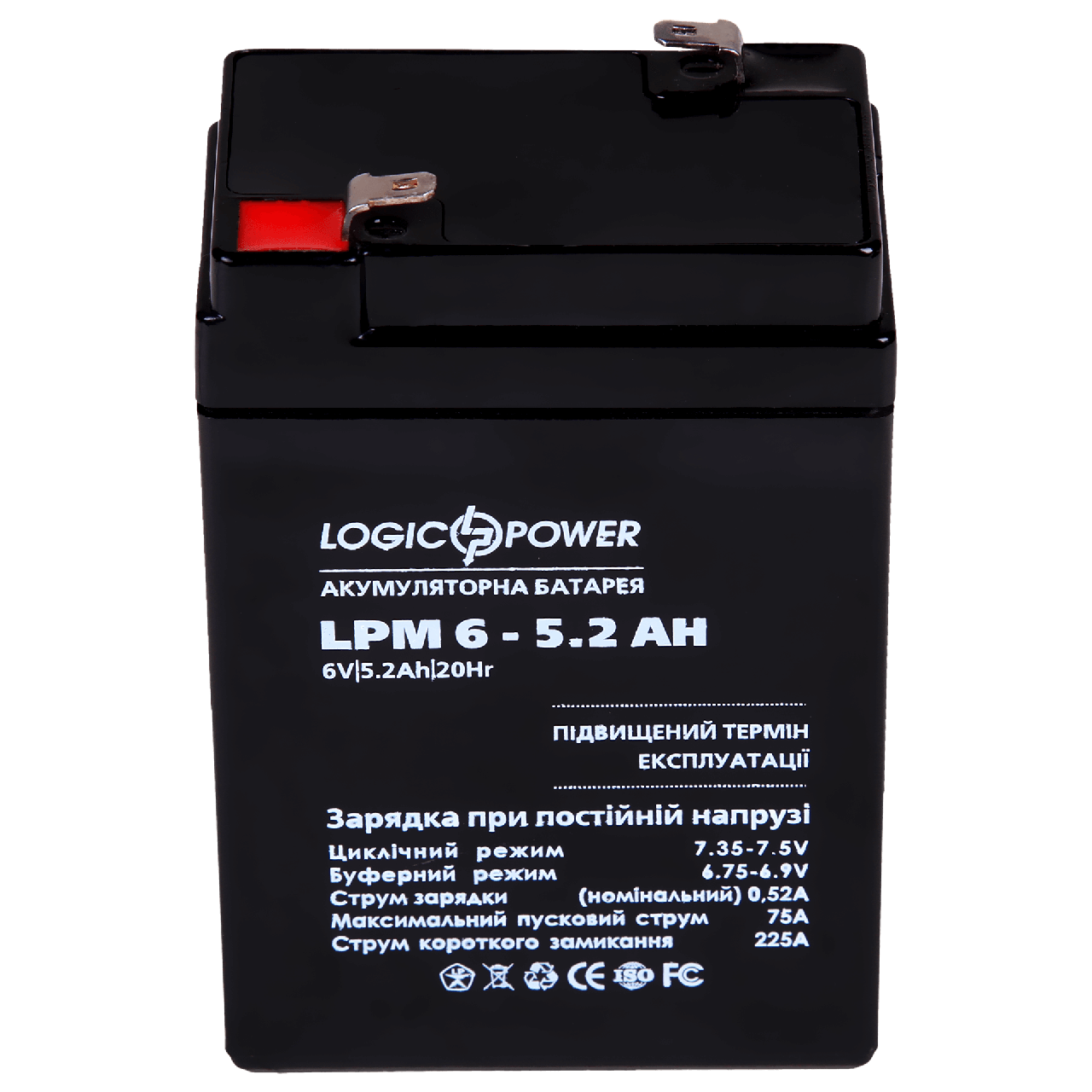 

Аккумулятор AGM LogicPower LPM 6-5.2 AH