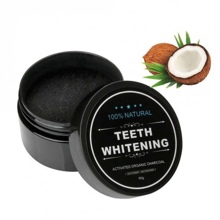 

Порошок для отбеливания зубов Teeth Whitening натуральный, черный, органический, 30 гр