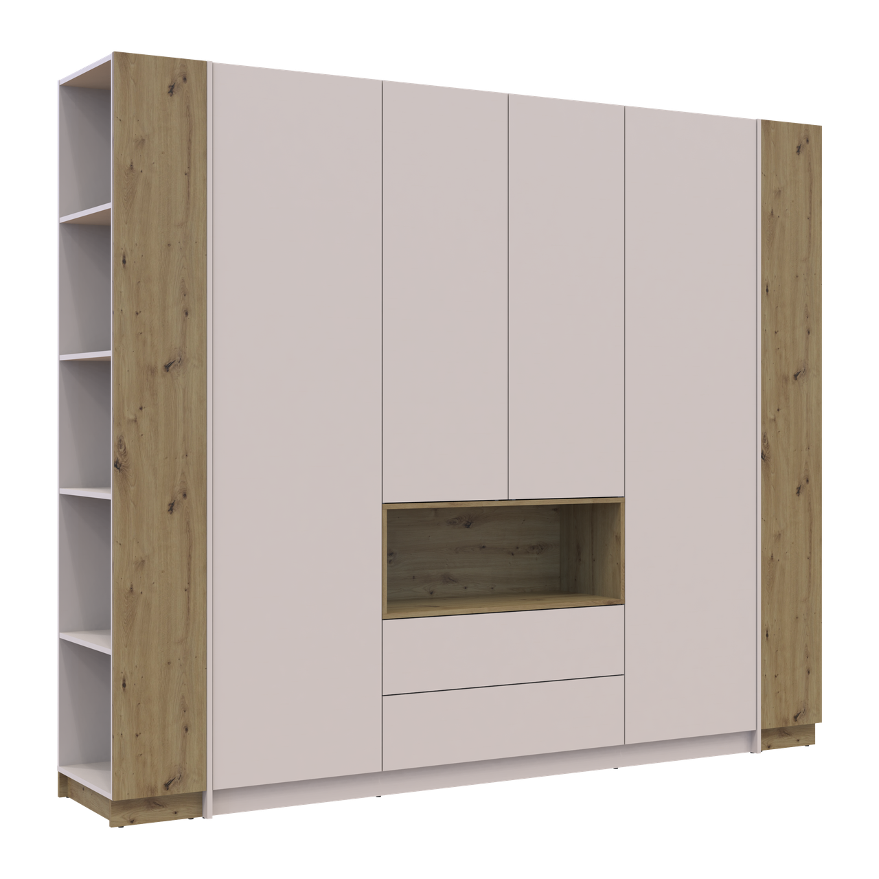 Шафа для одягу з нішею та етажеркою Doros Дейл Кашемір/Дуб Артізан 4 ДСП 234х52х220 (42005159) 5
