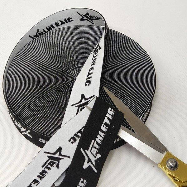 

Резинка поясная 3,8см черная-белая с надписью Athletic (СИНДТЕКС-1826)