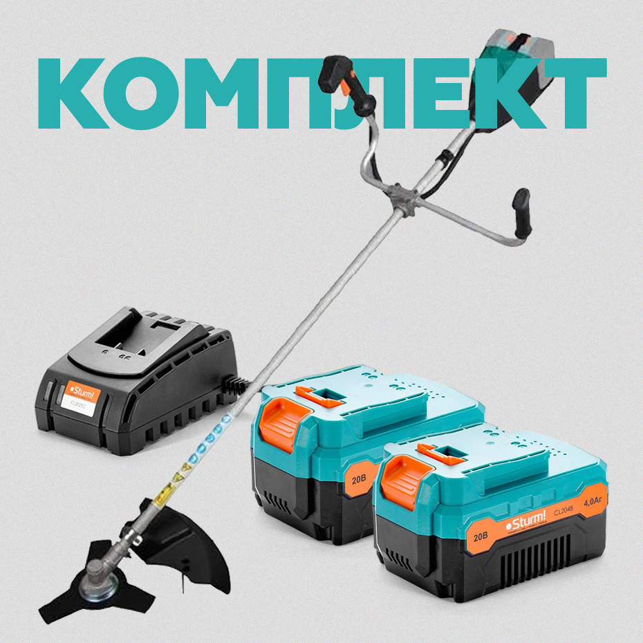 

Триммер аккумуляторный 40В Sturm GT3540CL-F1 (1 аккумулятор + зарядное устройство)