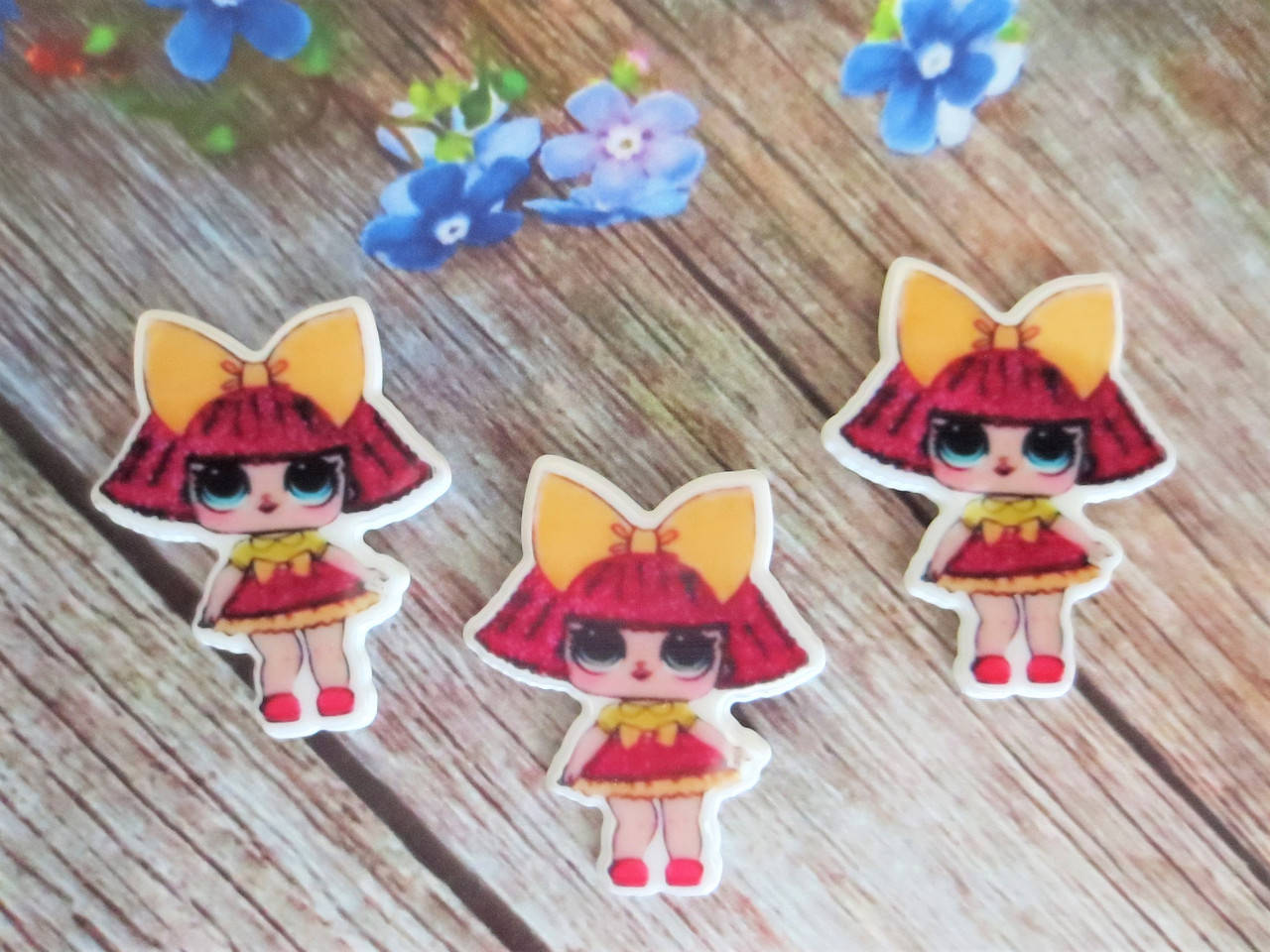 

Кабошон, серединка для заколок "Кукла ЛОЛ" (LOL), 39х30 мм, 1 шт., Разные цвета