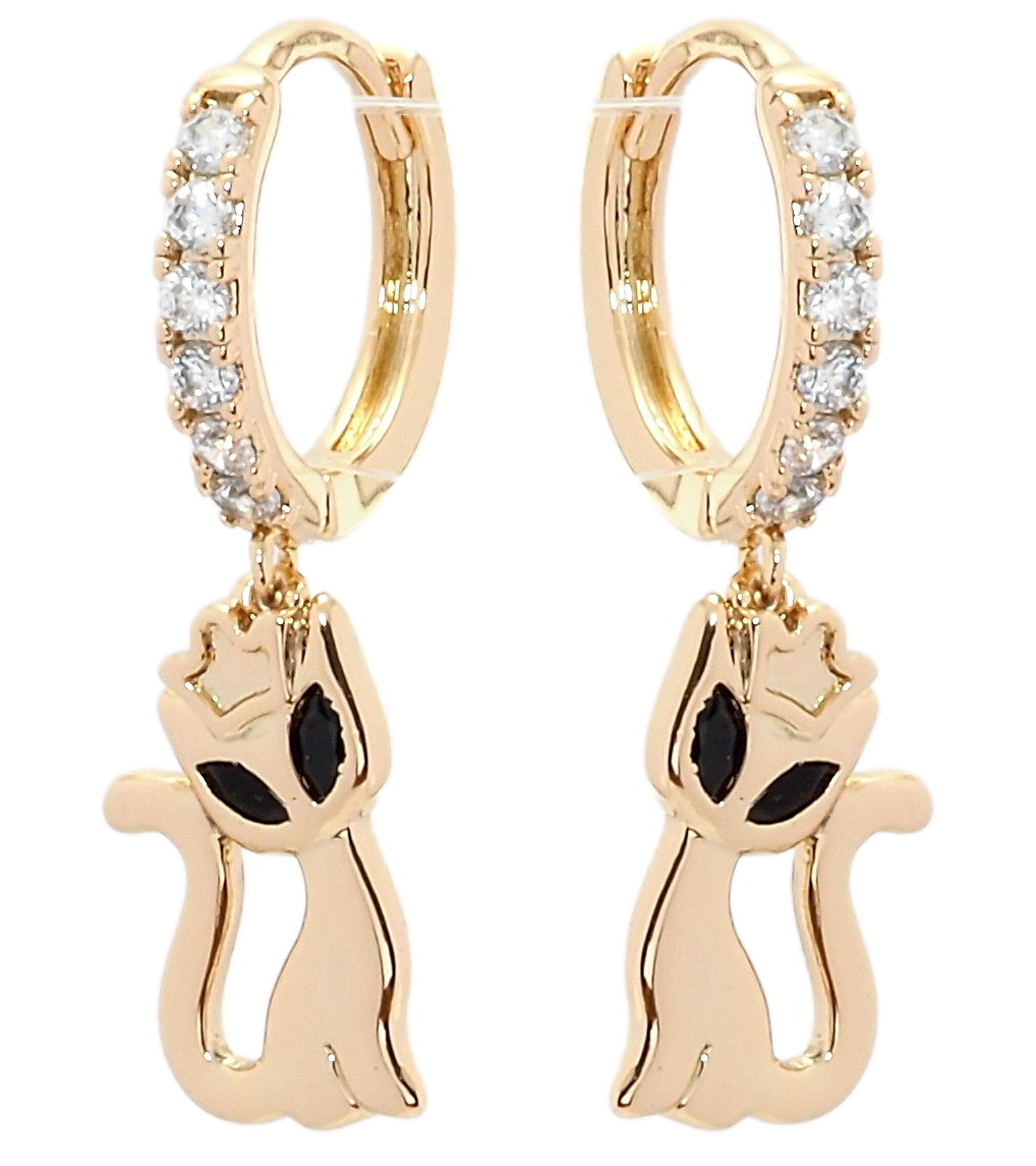 

Серьги Xuping Позолота 18K подвески на колечках "Кошки"