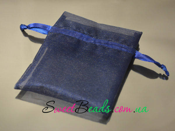 

Сумочка из органзы большая, синяя, Синий