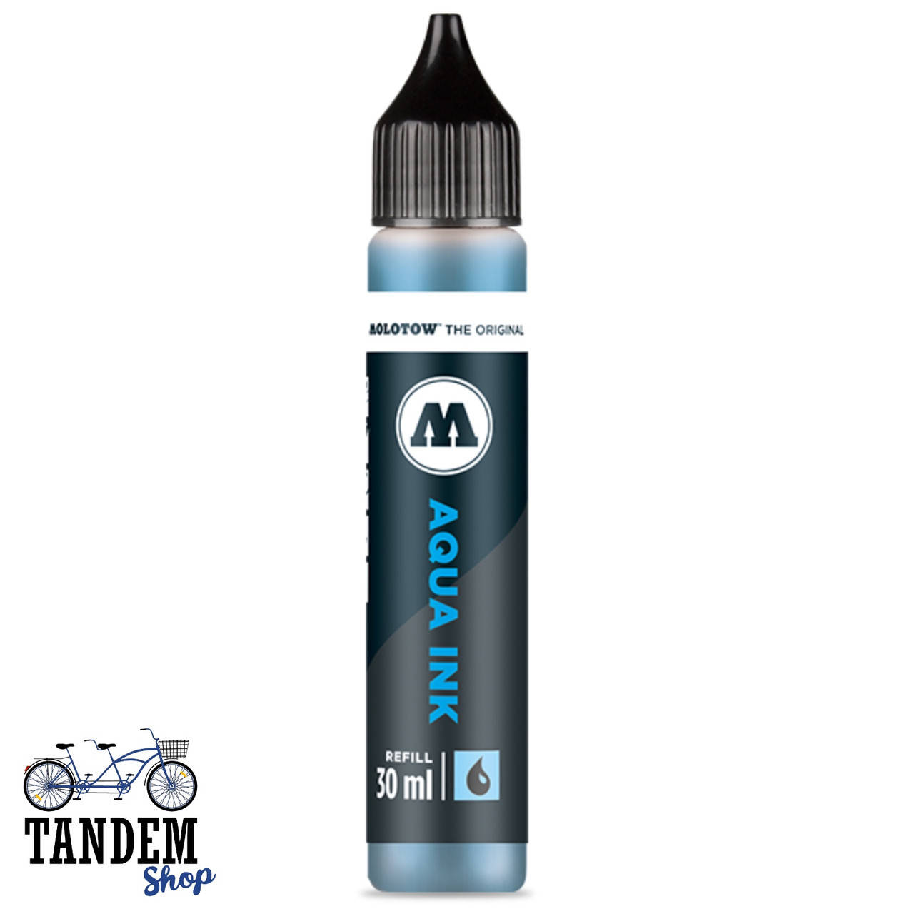

Заправка для маркеров на водной основе Molotow Aqua Ink, 30 мл #022 Deep Black, Черный