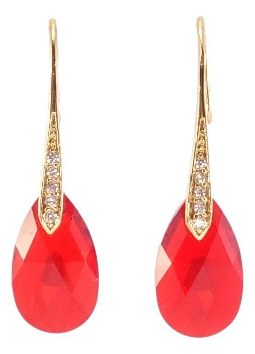 

Серьги Xuping Позолота 18K с кр-ми Swarovski французский замок "Кристаллы Light Siam на дужках"