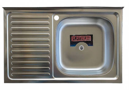 

Накладная кухонная мойка Platinum 80*50 (cм) в покрытии Polish (полированная), с толщиной 0,4 (мм),R(правая).