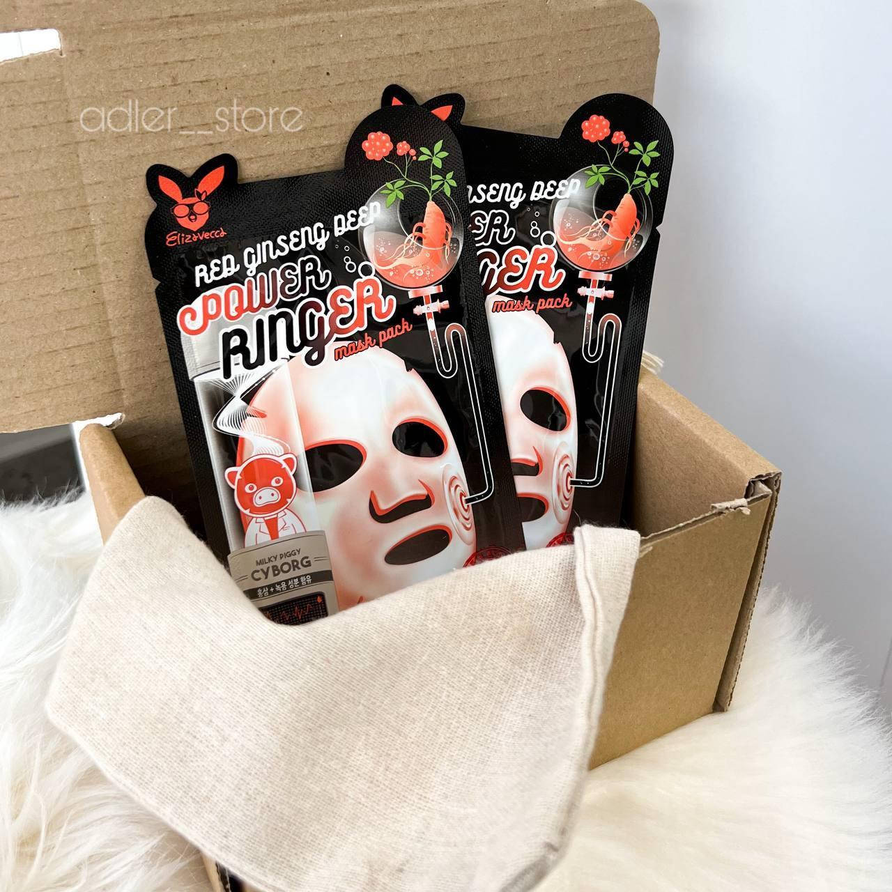 

Маска омолаживающая с женьшенем elizavecca red ginseng deep power ringer mask pack