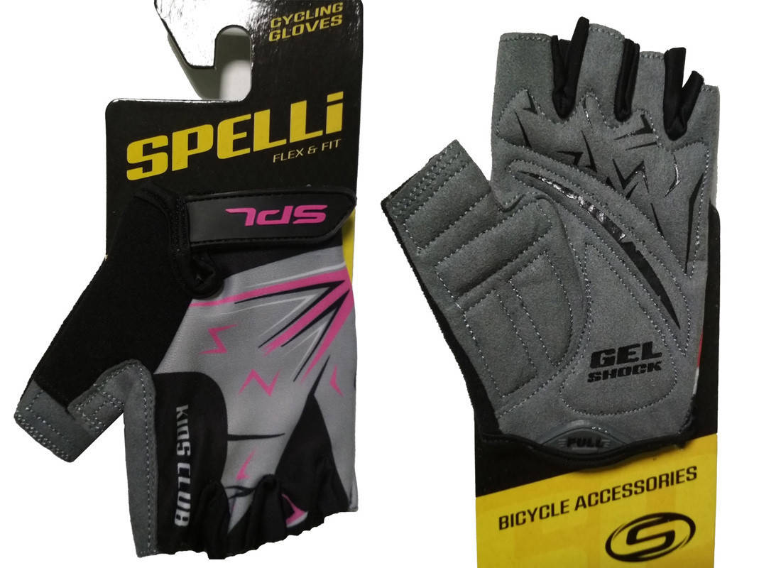 

Перчатки велосипедные детские Spelli SBG-1553 Pink "4" (7-8лет) розовые