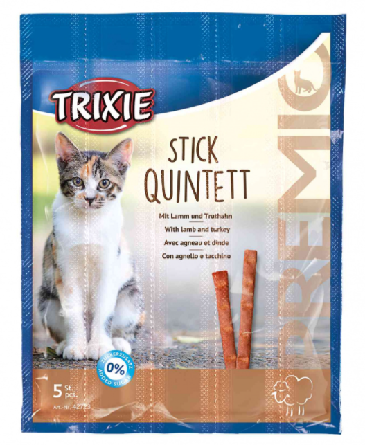 

Trixie Premio Stick Quintett палочки ягненок-индейка для кошек 5 шт по 5 г