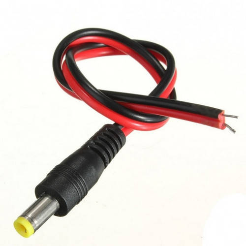 

Разъем питания (штекер) DC-M (D 5,5x2,5мм) => кабель длиной 25см black -red, Black plug OEM Q100
