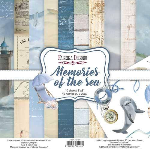 

Набір скраппаперу Memories of the sea 20х20 см 10 аркушів