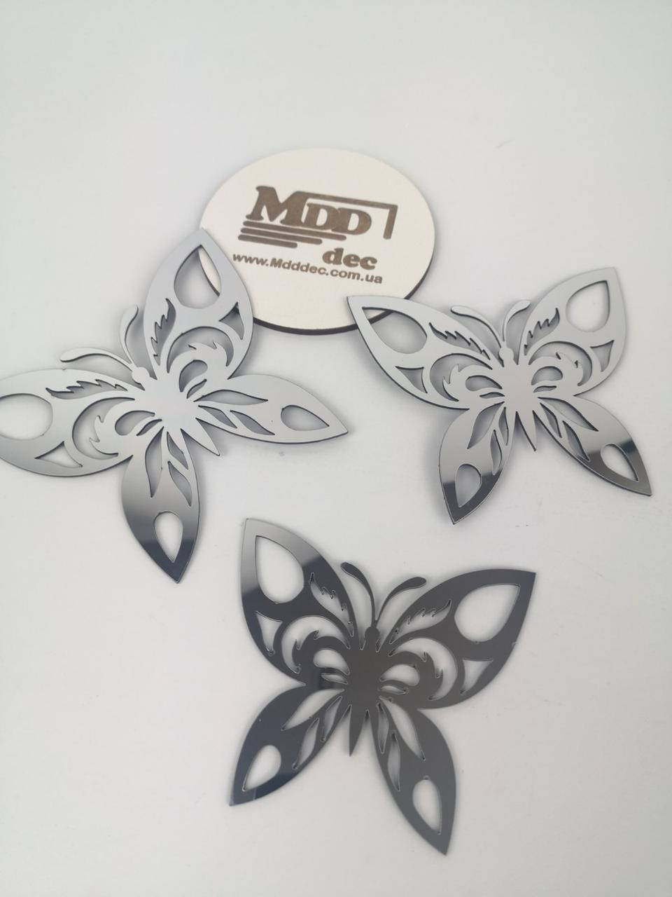 

Набор зеркальный пластик серебро бабочки