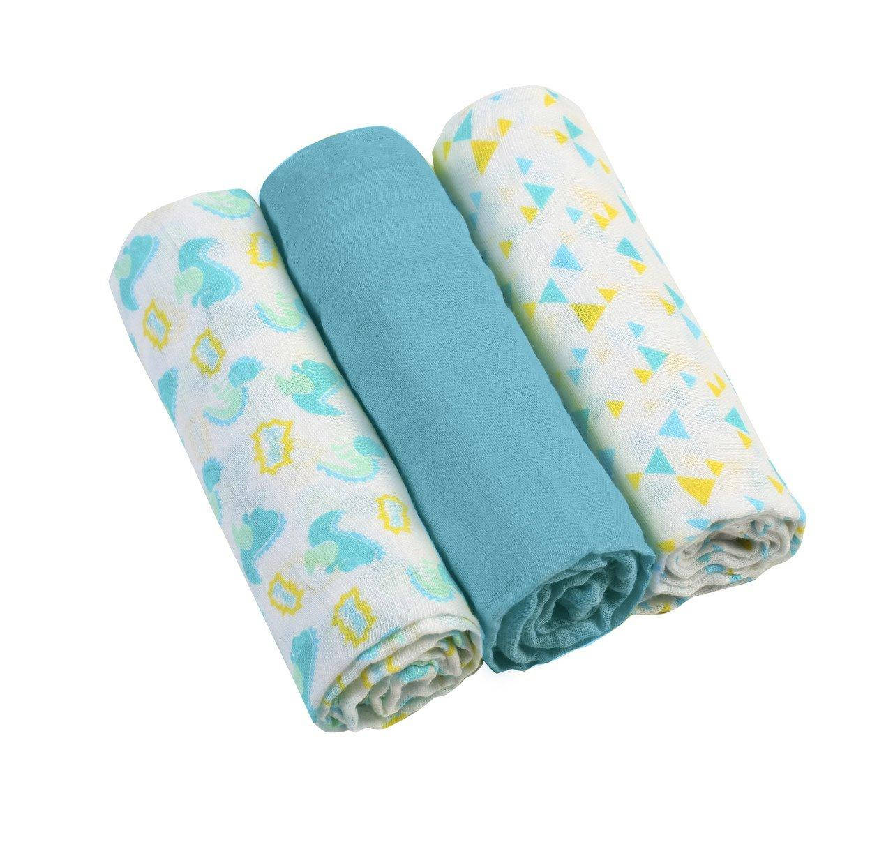 

Муслиновые пеленки BabyOno Cупермягкие Набор 3 шт. Голубые