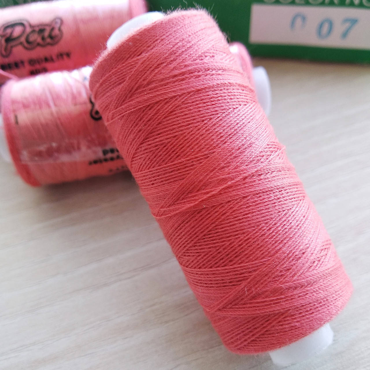 

Нитки Peri №40 котушка 400 ярд, коралова (007), Розовый