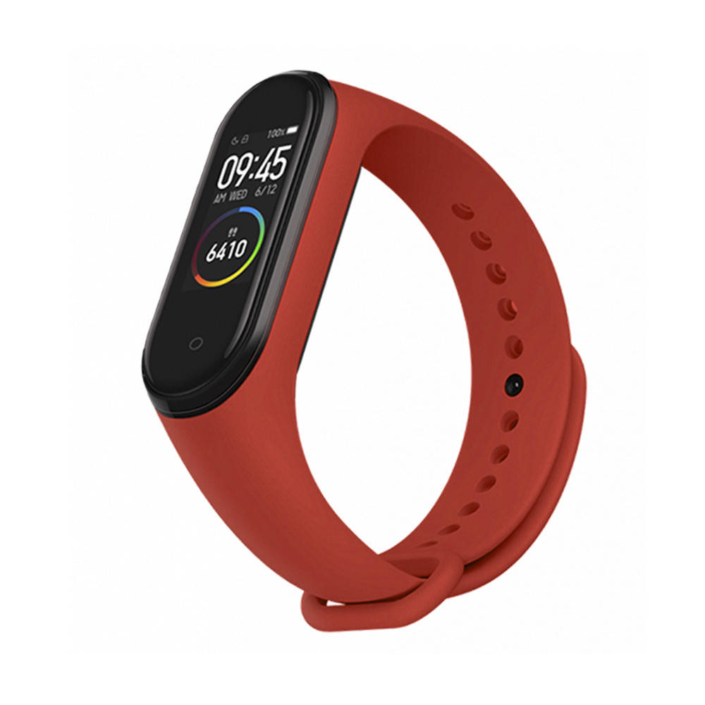 

Ремешок к браслету Mi Band 4 3 силиконовый Темно-красный