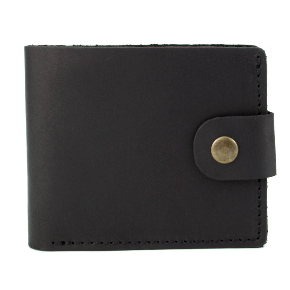 

Портмоне мужское кожаное на кнопке Handycover HC0028 черное, Черный