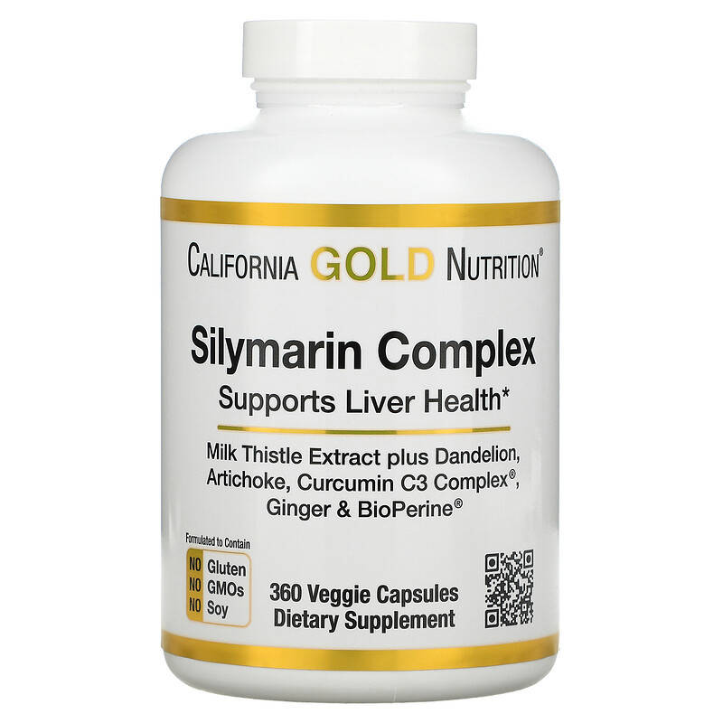 

Силимарин комплекс California GOLD Nutrition "Silymarin Compleх" для очистки печени, 300 мг (360 капсул)