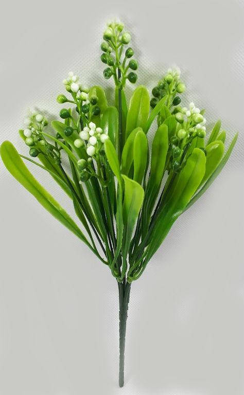 

Куст "шефердии" с белыми ягодами 31см", искусственный ягодный куст для декорирования интерьера, Белый