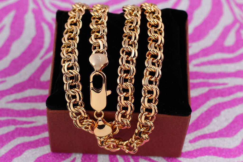 

Цепь Xuping Jewelry круглый бисмарк 60 см 10 мм золотистая