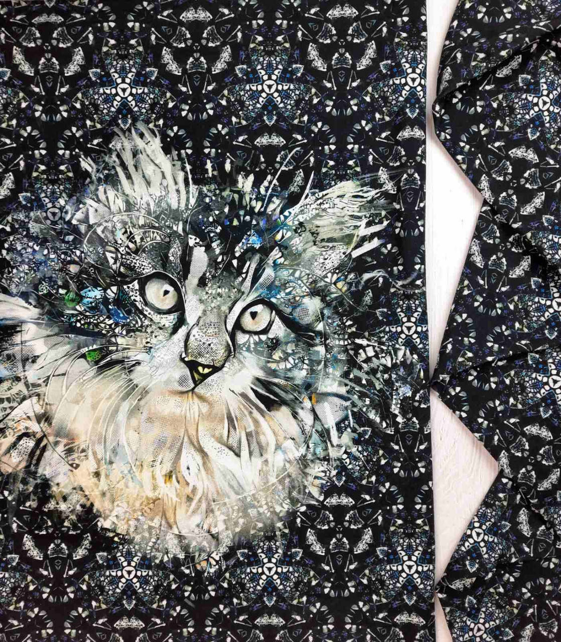 

Стрейч кулир купон принт "Котик" - 80*180см. (диджитал)